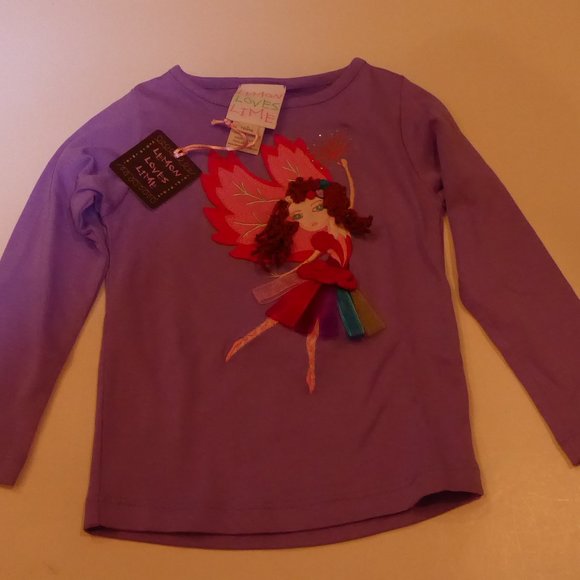 Lemon Loves Lime Purple Girl Toddler Size 2 Years Fairy Applique Embroidery Top - Picture 2 of 6